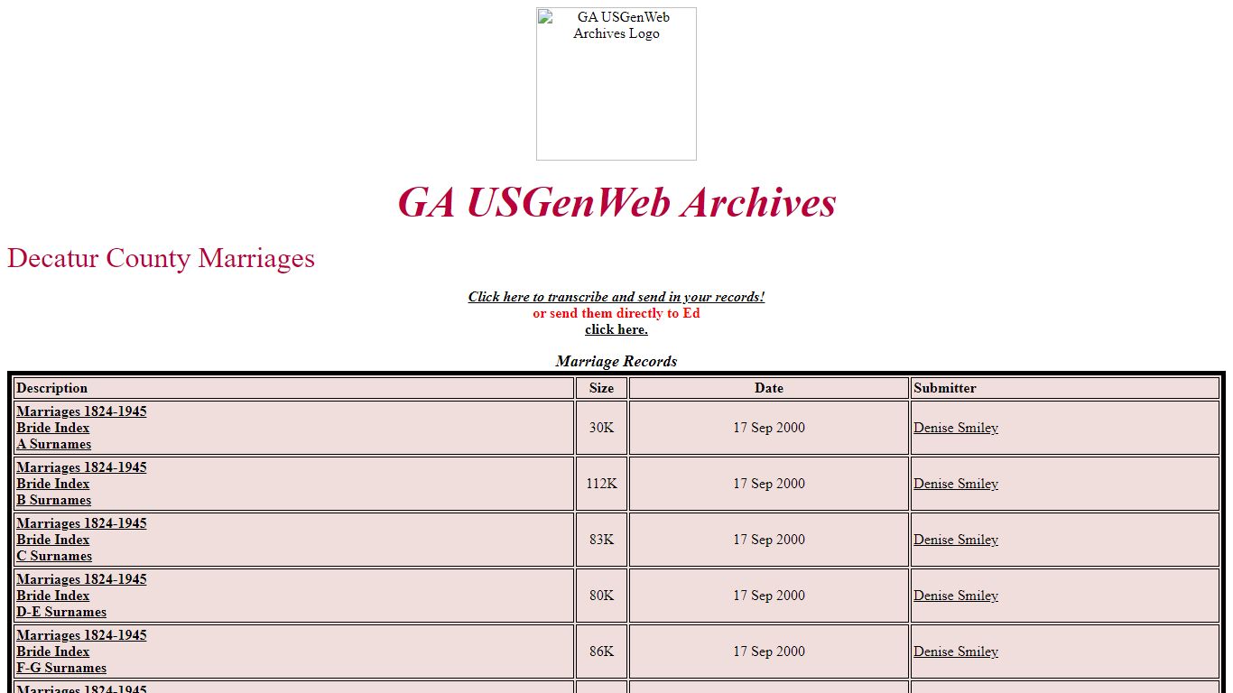 Decatur County Georgia Marriages